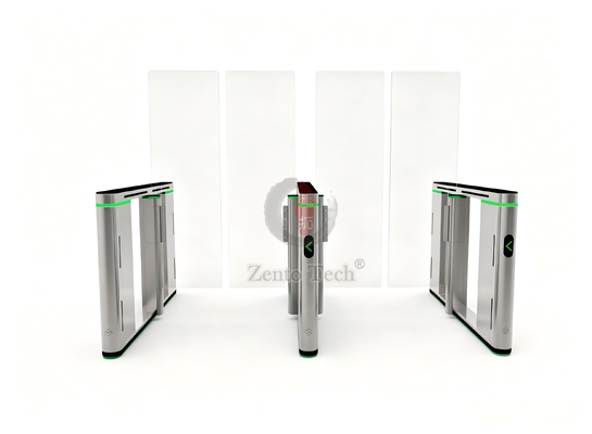 Zento tự động tốc độ cổng quay với 1700mm Glass Barrier LED chỉ báo cho văn phòng tòa nhà sân bay