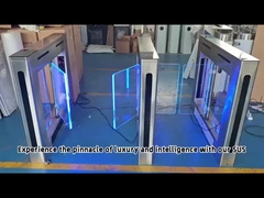 Cổng xoay tiết kiệm không gian Zento, thiết kế mỏng, kiểm soát truy cập hai chiều với đèn LED